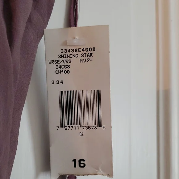 Jones New York Purple Ruffled Asymmetrical Slip Dress With Beading